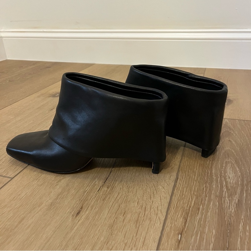 Jonathan Simkhai Karine Foldover Black Leather Bootie- size 40/9 - Picture 4 of 7